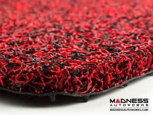 Alfa Romeo Tonale All Weather Floor Mats - Rubber Woven Carpet - Front Set - Red + Black 